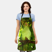 オウムの鳥 エプロン (着用した状態)