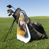 オウムの鳥 ゴルフタオル (グリーン)