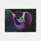 オウムの鳥 フリースブランケット (正面(横))