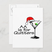 オウムは憶病者のクリスマスマルティーニのためです シーズンポストカード (正面/裏面)