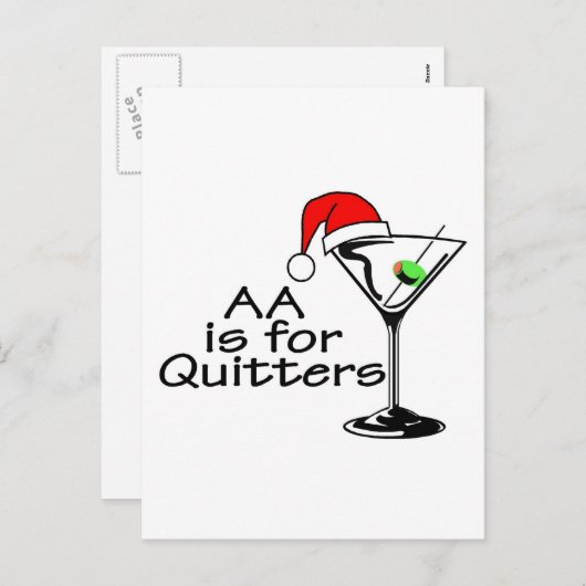 オウムは憶病者のクリスマスマルティーニのためです シーズンポストカード (正面/裏面)