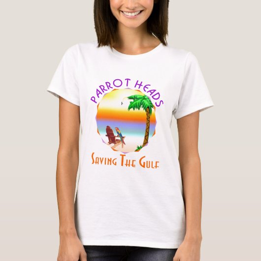 オウムはBPの油からの湾の救の先頭に立ちます Tシャツ (正面)