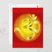 オウムまたはオムシンボル（黄色と赤） ポストカード (正面/裏面)