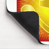 オウムまたはオムシンボル(黄色と赤) マウスパッド (コーナー)