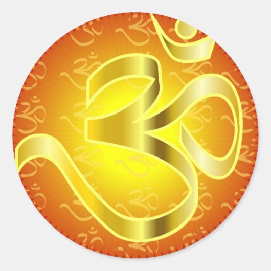 オウムまたはオムシンボル（黄色と赤） ラウンドシール (正面)