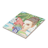 オウムをかぶった少女 タイル (側面)