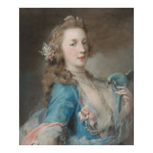 オウムを持つ若い女性