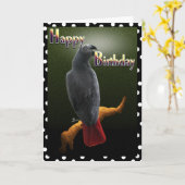 オウムアフリカグレーハッピーバースデー鳥類カード カード (黄色い花)