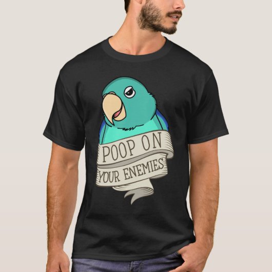 オウムウンチオンザエネーズIターコイズオウム Tシャツ (正面)