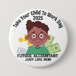 オウムカスタムボーイファイナンスあなたの子供を仕事に連れて行く 缶バッジ