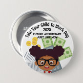 オウムカスタム女の子の仕事日金融に子供を連れて行く 缶バッジ (正面&裏面)