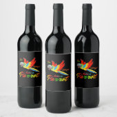 オウムカラフルのように見える ワインラベル (ボトル)