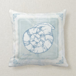 オウムガイの貝のビーチのコテージのスタイルの枕 クッション