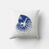 オウムガイの貝-濃紺および白 クッション (裏面)