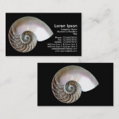 オウムガイの貝-黒 名刺 (正面/裏面)