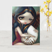 "オウムガイ天使"の挨拶状 カード (黄色い花)