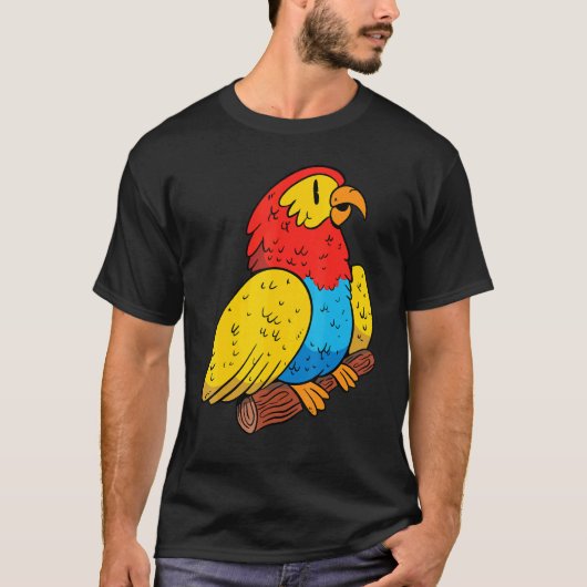 オウムクール鳥オウムの救助男性へ Tシャツ (正面)