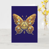 オウムシンボルコインバタフライアニバーサリーカード カード (黄色い花)