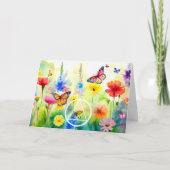 オウムシンボル蝶と花の回復 カード (正面)