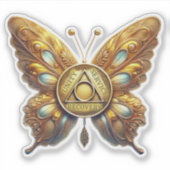 オウムシンボル蝶Unityサービス回復 シール (正面)