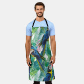 オウムジャングルバかわいらしード エプロン (着用した状態)