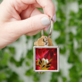 オウムチューリップの花の内部 キーホルダー (手)