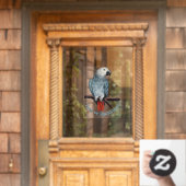 オウムデカールパーソナライズされたオウムのアートウィンドウにしがみつく ウィンドウサイン (ホームデコレーション)