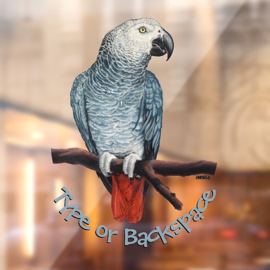 オウムデカールパーソナライズされたオウムのアートウィンドウにしがみつく ウィンドウサイン (シート2)