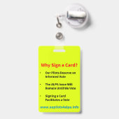 オウムパイロットが私たちの未来に資金を バッジ (裏面(伸縮クリップ))