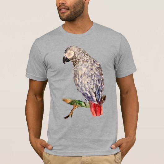 オウムパパアフリカグレイのオウムTシャツ Tシャツ (正面)