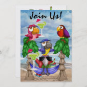 オウムビーチパーティの招待状- SRF 招待状 (正面/裏面)