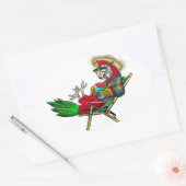 オウムビーチ椅子 楕円形シール (封筒)