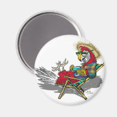 オウムリラックスのビーチ椅子 マグネット (正面/裏面)