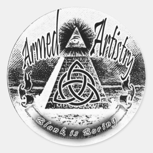 オウムロゴ ラウンドシール (正面)