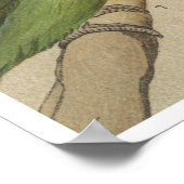 オウムヴィンテージ熱帯鳥カラフル ポスター (角)