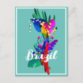 オウム付きブラジカラフルル ポストカード (正面)