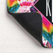 オウム及びシュロの葉|のモノグラム マウスパッド (コーナー)