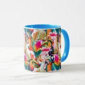 オウム及びシュロの葉 マグカップ (正面右)