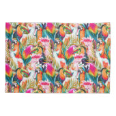 オウム及びシュロの葉 枕カバー (裏面-左)