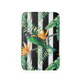 オウム及びフローラエキゾチック模様 バスマット (正面縦)