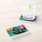 オウム喜び ガラスコースター (アングル)