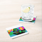 オウム喜び スクエアペーパーコースター (インサイチュ)