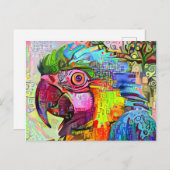 オウム抽象芸術印象派ポートレート絵画ズ ポストカード (正面/裏面)
