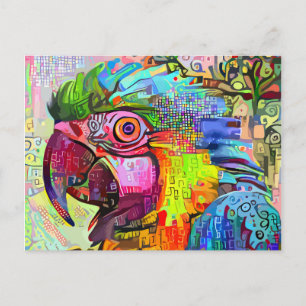 オウム抽象芸術印象派ポートレート絵画ズ ポストカード
