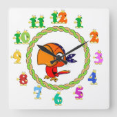 オウム時計 スクエア壁時計 (正面)