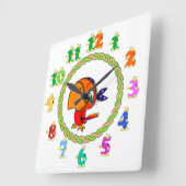 オウム時計 スクエア壁時計 (傾斜)