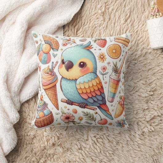 オウム枕 クッション (ブランケット)