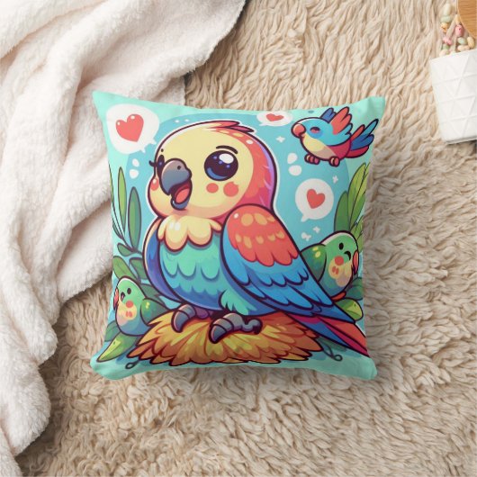 オウム枕 クッション (ブランケット)