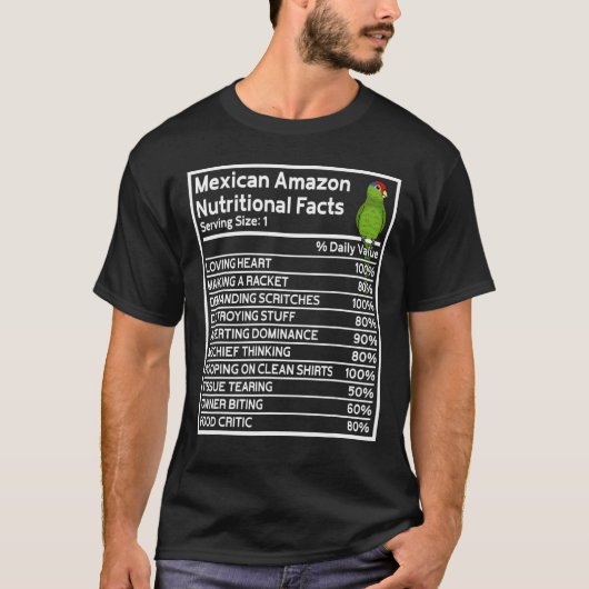 オウム栄養事実メキシコ赤頭アマズ Tシャツ (正面)