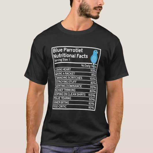 オウム栄養事実青のオウム Tシャツ (正面)